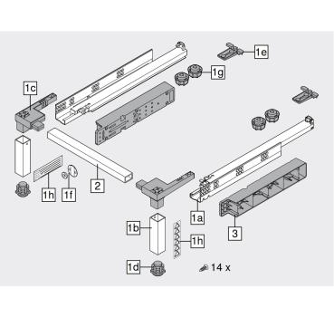 SPACE STEP Set, Kunststoff / Stahl, NL=410 mm